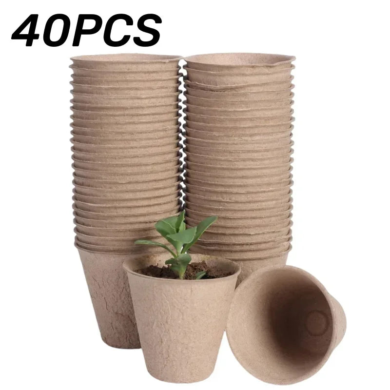 Coco Coir Seed Starter Plant Pots - Biodegradable Nursery Pots for Seedling Germination & Transplanting