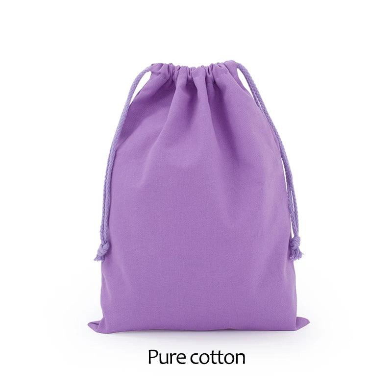 Cotton Drawstring Storage Bag - White Canvas Pouch for Candy, Gifts & Home Organization