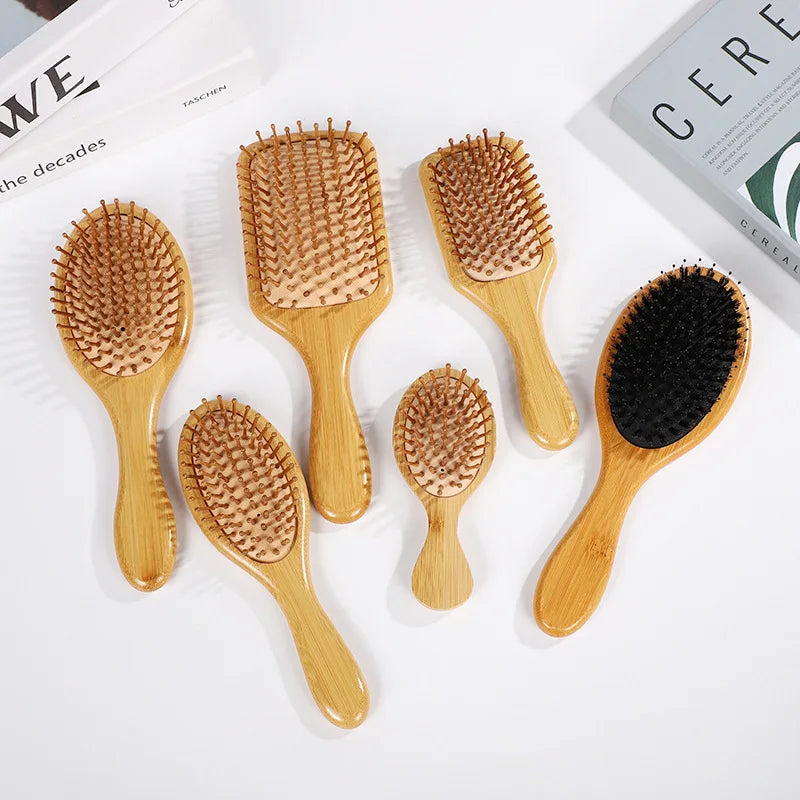 New Sdottor Wooden Bamboo Hair Brush - Air Massage Comb Anti-Static Scalp Care for Healthy Hair
