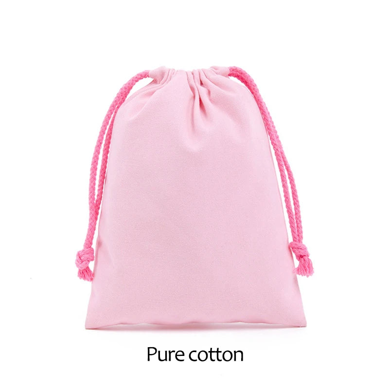 Cotton Drawstring Storage Bag - White Canvas Pouch for Candy, Gifts & Home Organization