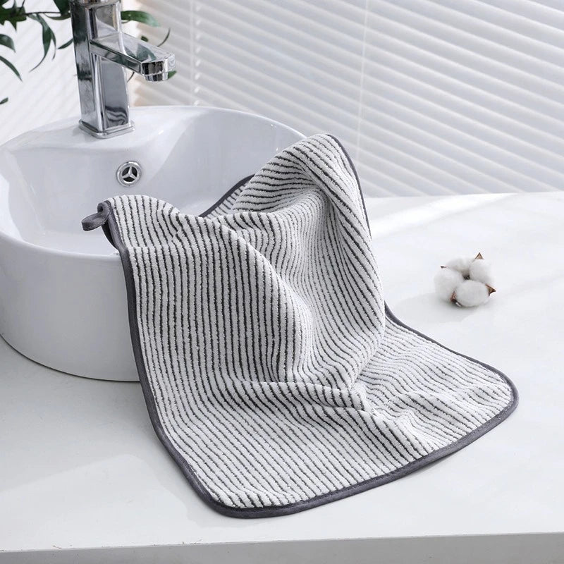Striped Bamboo Hand Towel - Absorbent & Quick-Drying Super Soft Bathing Towel for Home Bathroom (35x75cm)