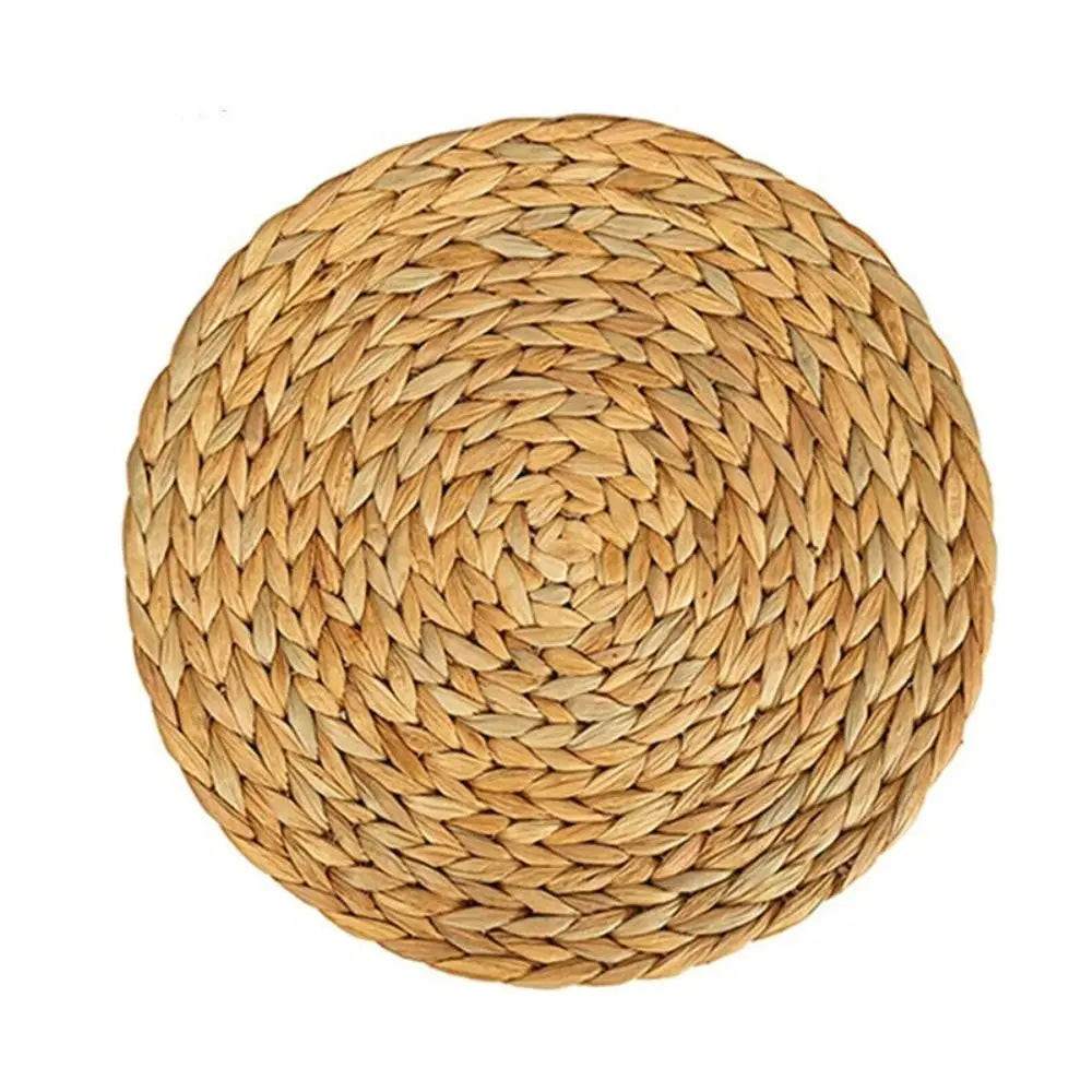 Placemats Weave Rattan Cups Mat - Natural Straw Dining Table Home Decor