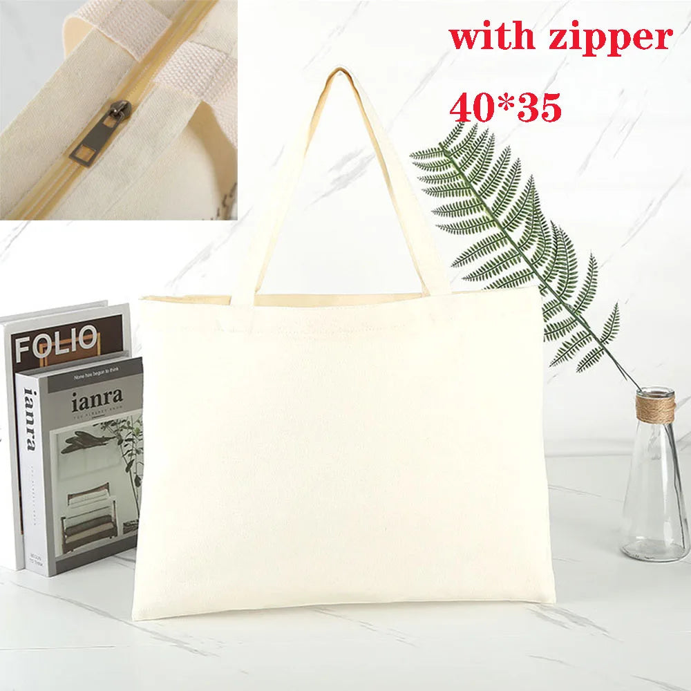 Canvas Bag Storage - Eco-Friendly Foldable Grocery Tote with Portable Shoulder Handles
