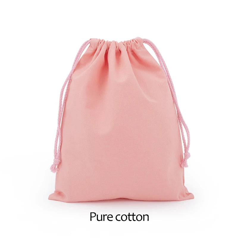 Cotton Drawstring Storage Bag - White Canvas Pouch for Candy, Gifts & Home Organization