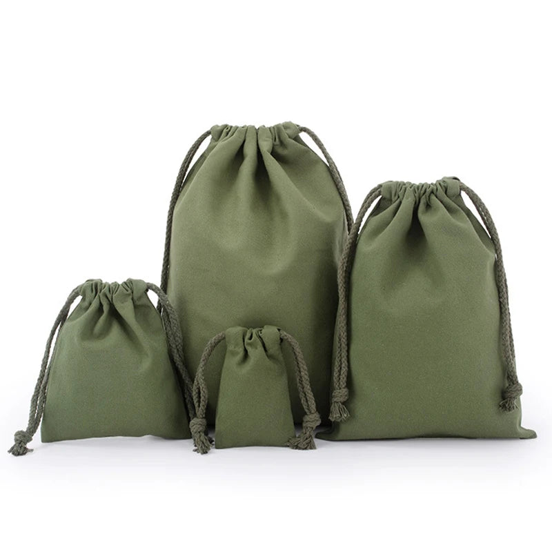 Cotton Drawstring Storage Bag - White Canvas Pouch for Candy, Gifts & Home Organization