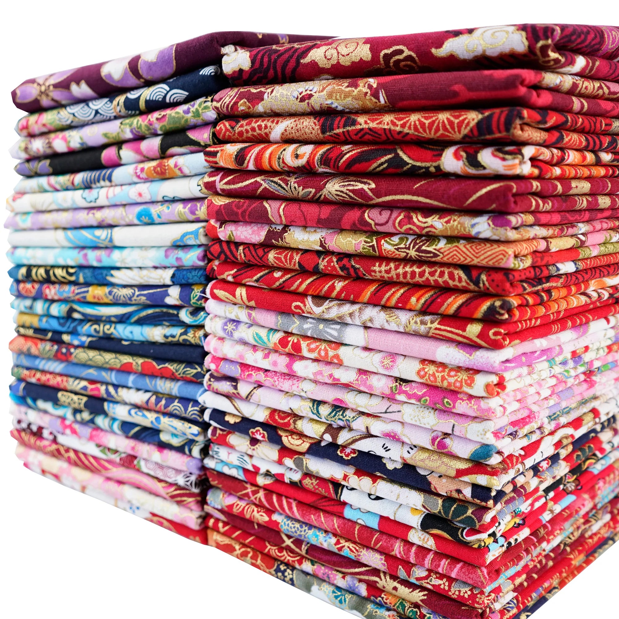 100% Cotton Fabric Bundle - 5 Different Designs for DIY Quilting, Sewing & Patchwork Crafts (50x50cm & 25x25cm)