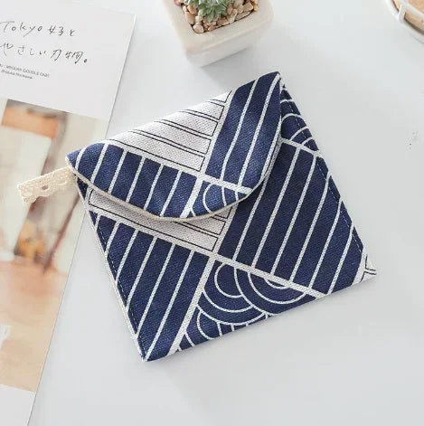 New Sanitary Pad Pouch - Mini Folding Women's Cute Bag for Napkin Storage & Organization (13x13cm)