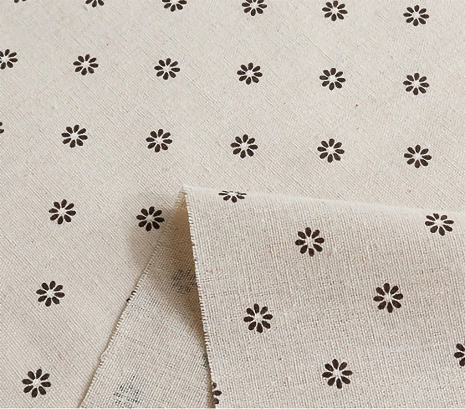 150x50cm Cotton Linen Blue Retro Orchid Fabric - Rural Pastoral Style for Handmade Curtains & DIY Home Decoration