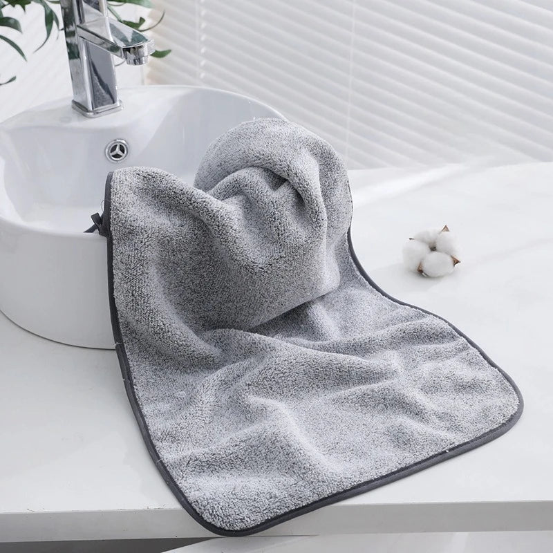 Striped Bamboo Hand Towel - Absorbent & Quick-Drying Super Soft Bathing Towel for Home Bathroom (35x75cm)