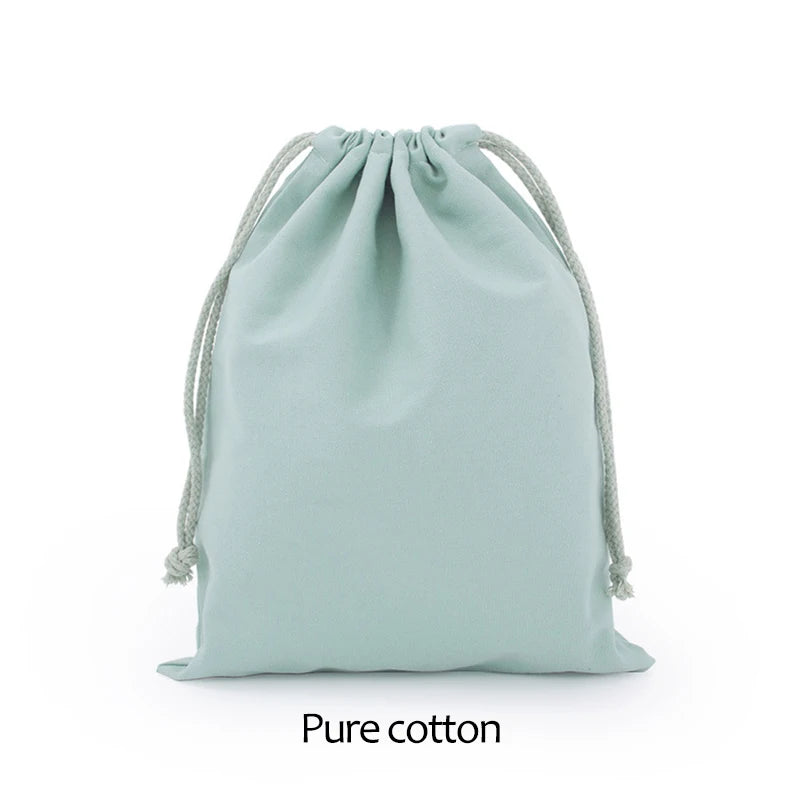 Cotton Drawstring Storage Bag - White Canvas Pouch for Candy, Gifts & Home Organization