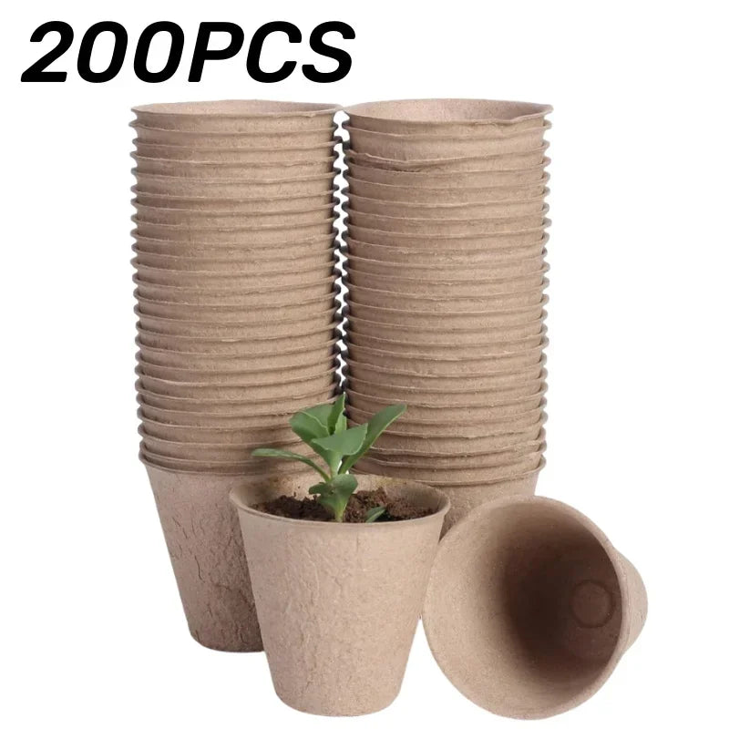Coco Coir Seed Starter Plant Pots - Biodegradable Nursery Pots for Seedling Germination & Transplanting
