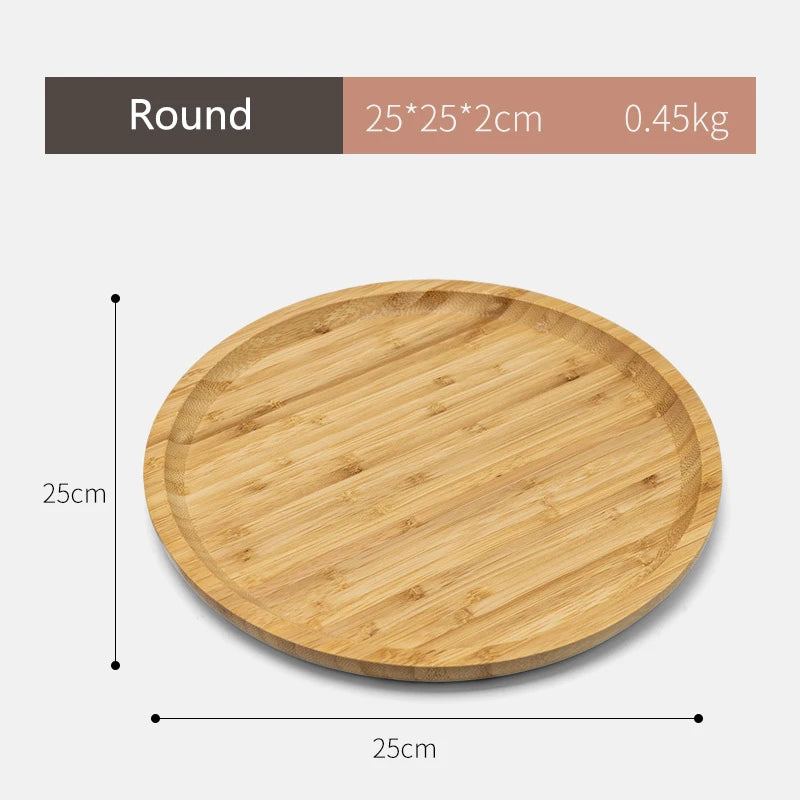 Simple Japanese Bamboo Tea Tray - Kitchen Storage Serving Tray for Dessert, Breakfast, Coffee & Food