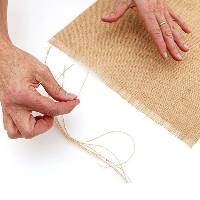 Natural Jute Table Runner with Tassel - Christmas Home Wedding Table Decoration Flag Cloth
