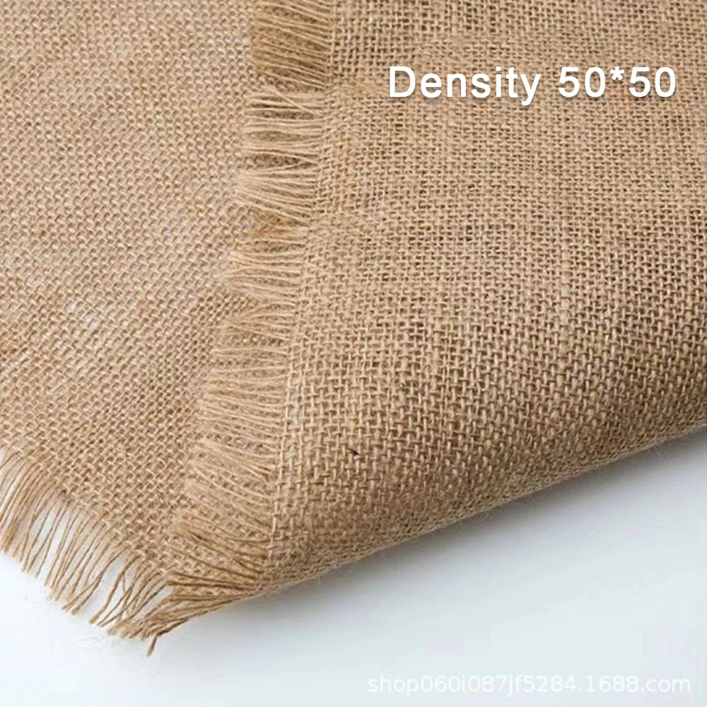 160x50cm Natural Burlap Fabric - High Density Jute Textile for DIY Curtains, Wall Coverings & Christmas Decoration