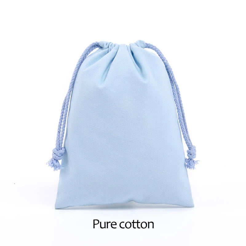 Cotton Drawstring Storage Bag - White Canvas Pouch for Candy, Gifts & Home Organization
