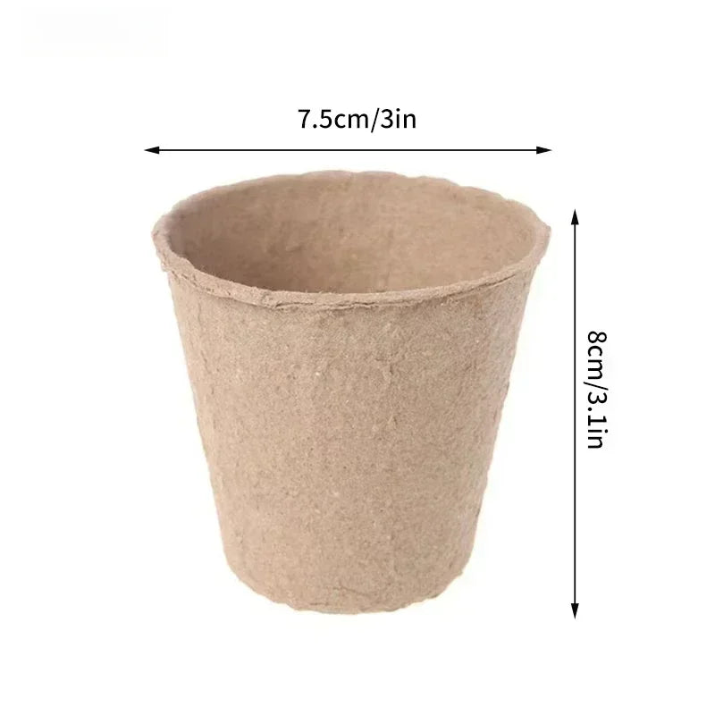 Coco Coir Seed Starter Plant Pots - Biodegradable Nursery Pots for Seedling Germination & Transplanting