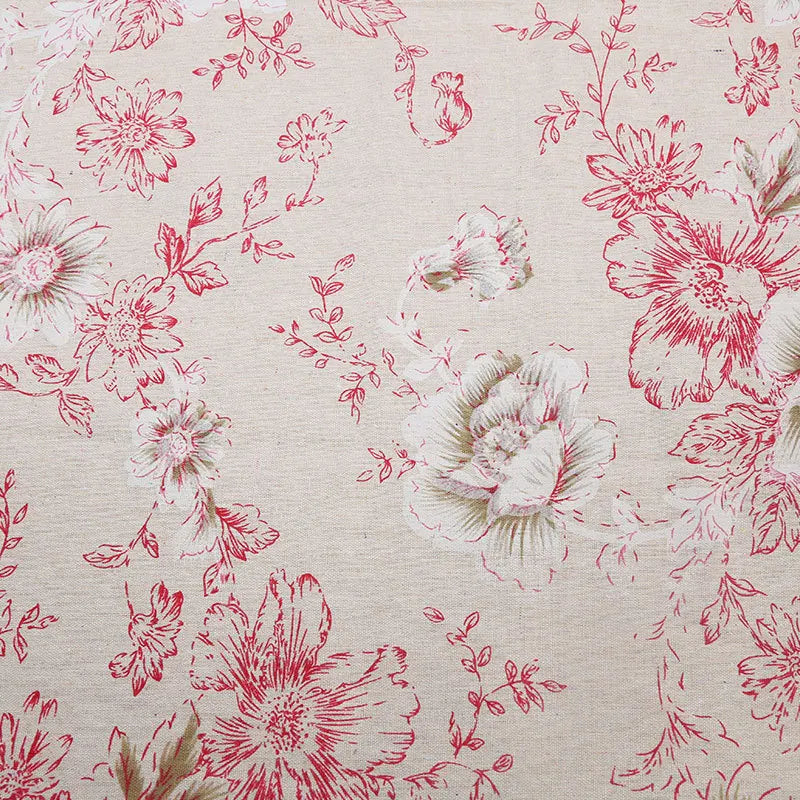 150x50cm Cotton Linen Blue Retro Orchid Fabric - Rural Pastoral Style for Handmade Curtains & DIY Home Decoration
