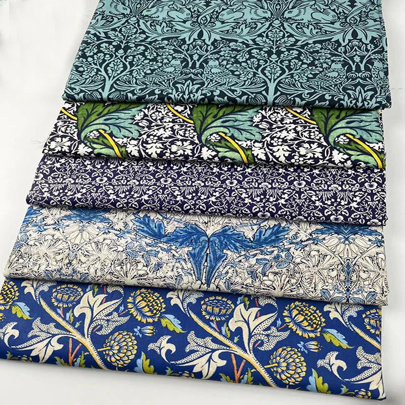 William Morris Textiles Vintage Flower Patterns - 100% Cotton Fabric for Sewing & DIY Projects (Half Meter)