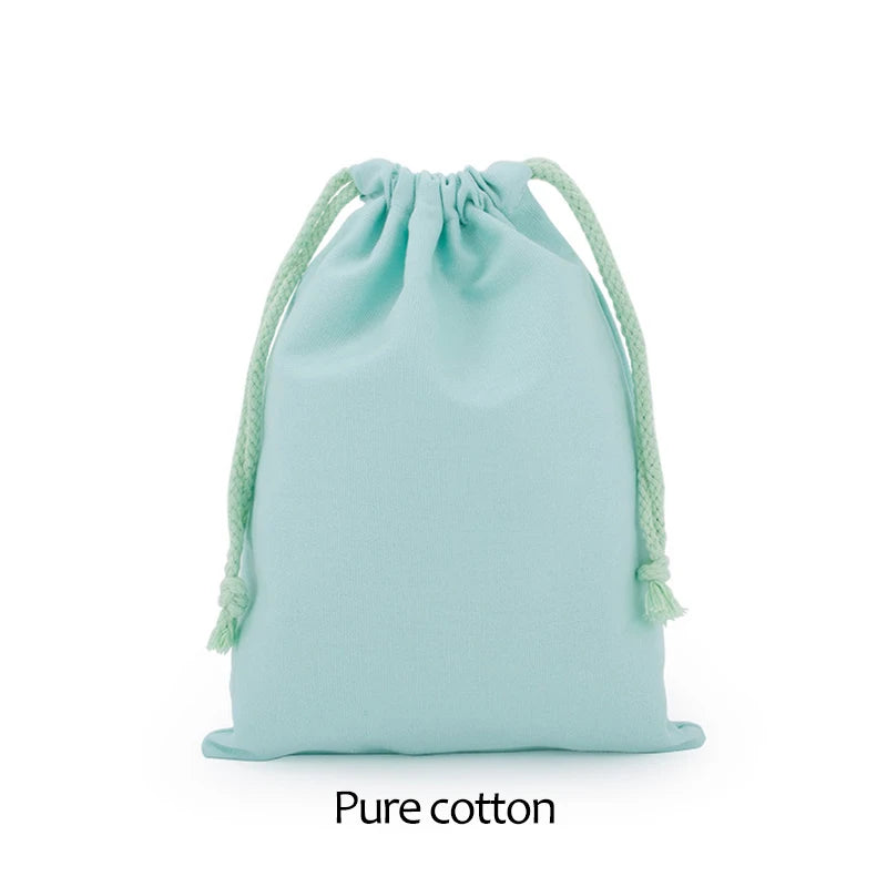 Cotton Drawstring Storage Bag - White Canvas Pouch for Candy, Gifts & Home Organization