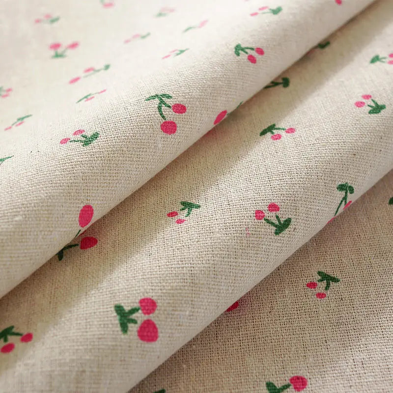 150x50cm Cotton Linen Blue Retro Orchid Fabric - Rural Pastoral Style for Handmade Curtains & DIY Home Decoration
