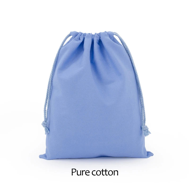 Cotton Drawstring Storage Bag - White Canvas Pouch for Candy, Gifts & Home Organization