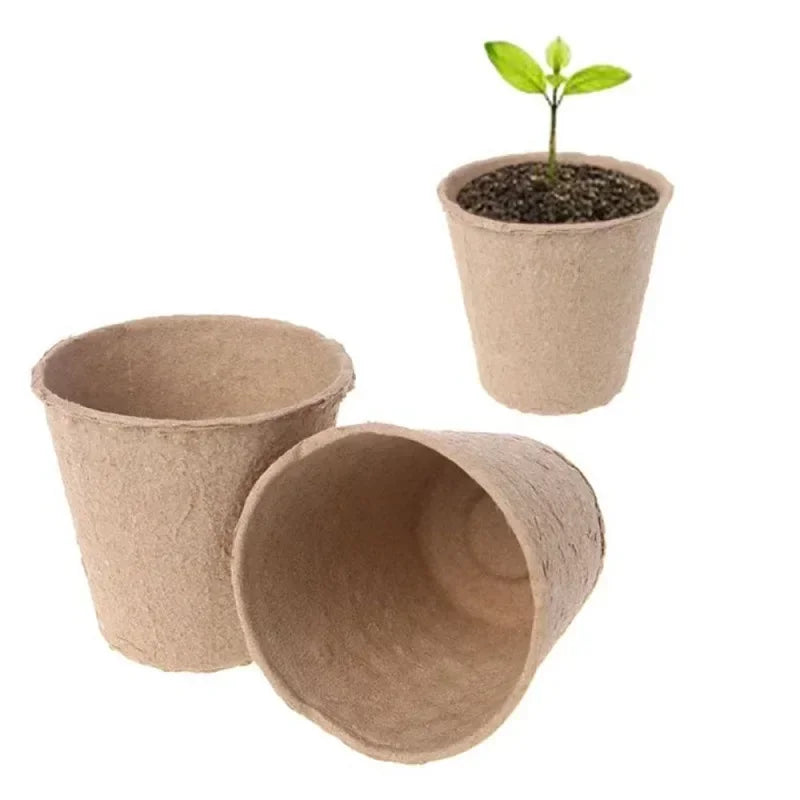 Coco Coir Seed Starter Plant Pots - Biodegradable Nursery Pots for Seedling Germination & Transplanting