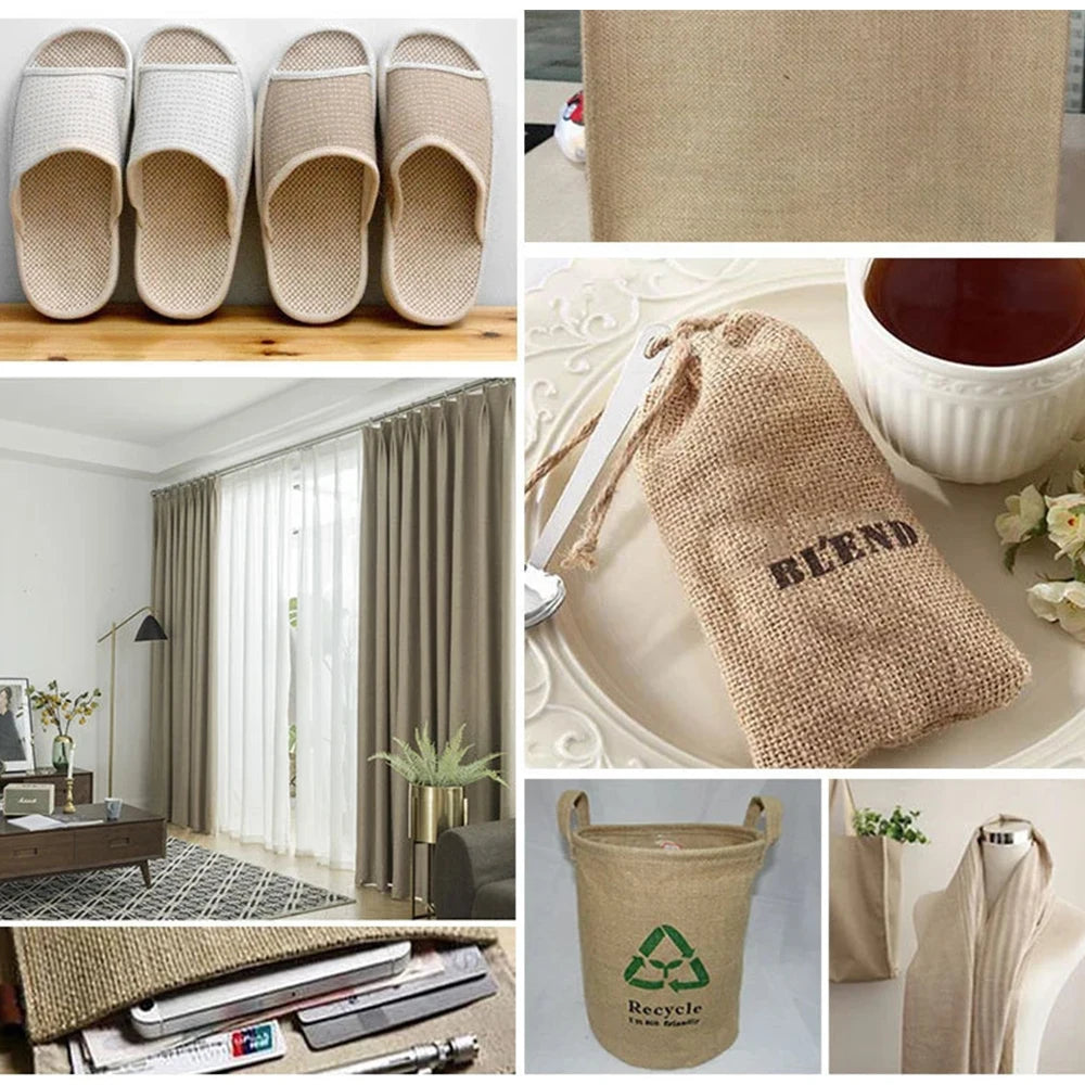 160x50cm Natural Burlap Fabric - High Density Jute Textile for DIY Curtains, Wall Coverings & Christmas Decoration