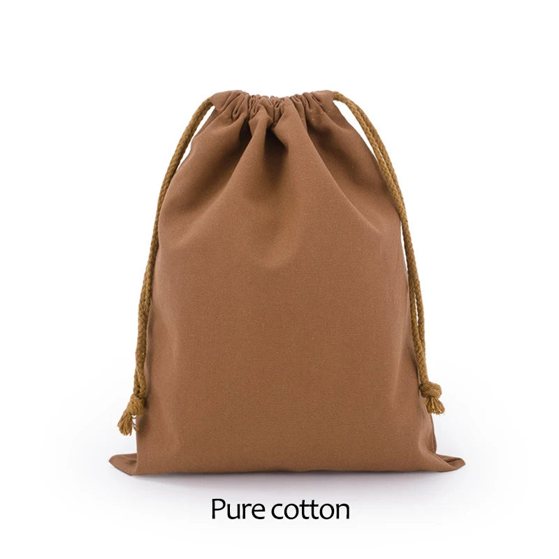 Cotton Drawstring Storage Bag - White Canvas Pouch for Candy, Gifts & Home Organization