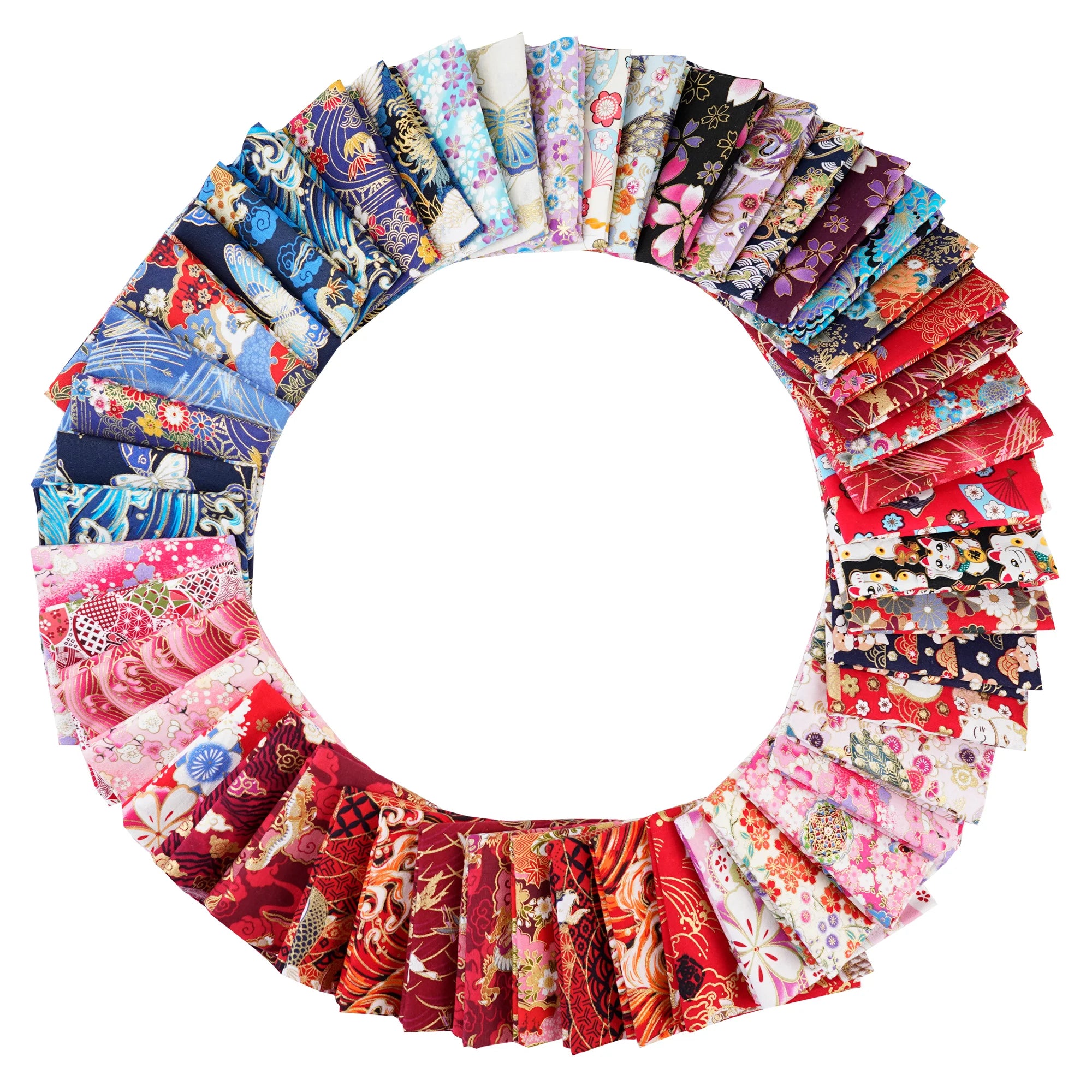 100% Cotton Fabric Bundle - 5 Different Designs for DIY Quilting, Sewing & Patchwork Crafts (50x50cm & 25x25cm)