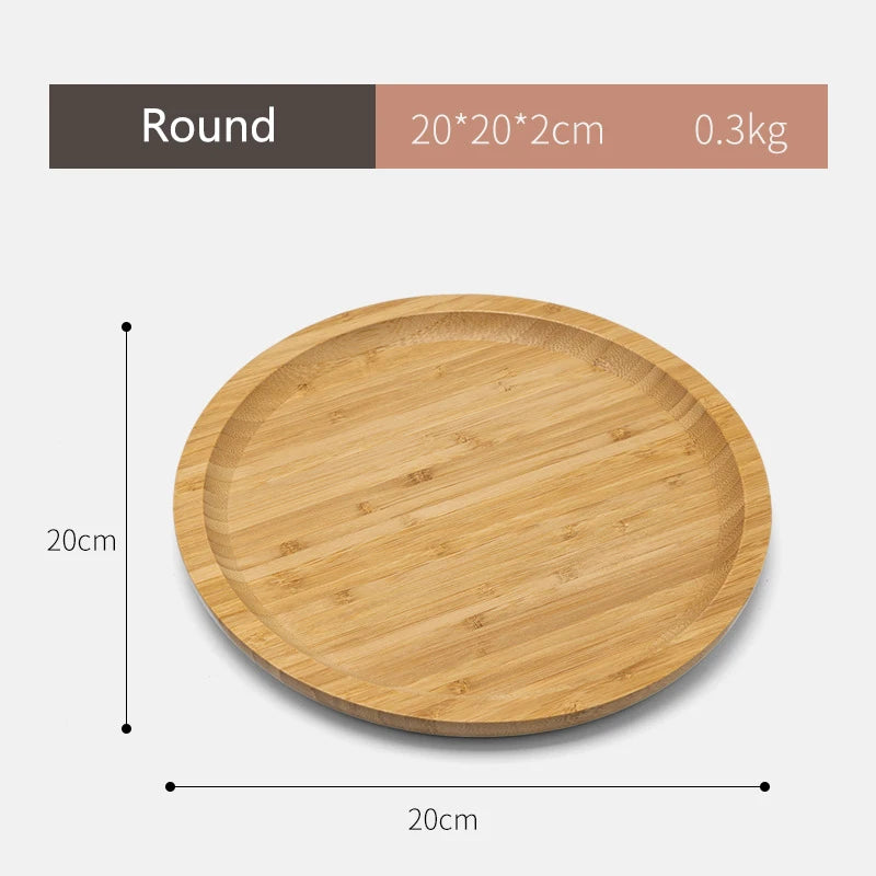 Simple Japanese Bamboo Tea Tray - Kitchen Storage Serving Tray for Dessert, Breakfast, Coffee & Food