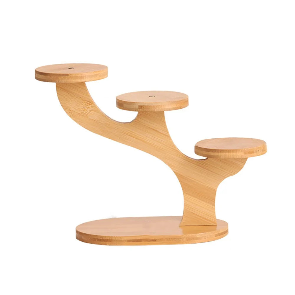 Bamboo Wood Flowerpot Tray - Multi-Layer Plants Stand Succulents Bonsai Organizer Desktop Ornament