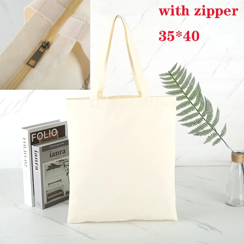 Canvas Bag Storage - Eco-Friendly Foldable Grocery Tote with Portable Shoulder Handles