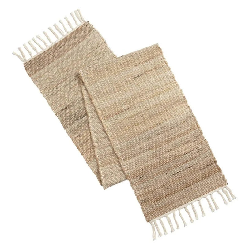 Natural Jute Table Runner with Tassel - Christmas Home Wedding Table Decoration Flag Cloth