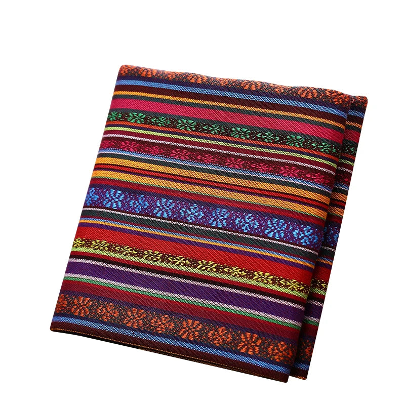 Teramila Ethnic Style Cotton Linen Fabric - Hotel Bar Tablecloth Pillow Sofa Cover Textile for Patchwork & Curtains