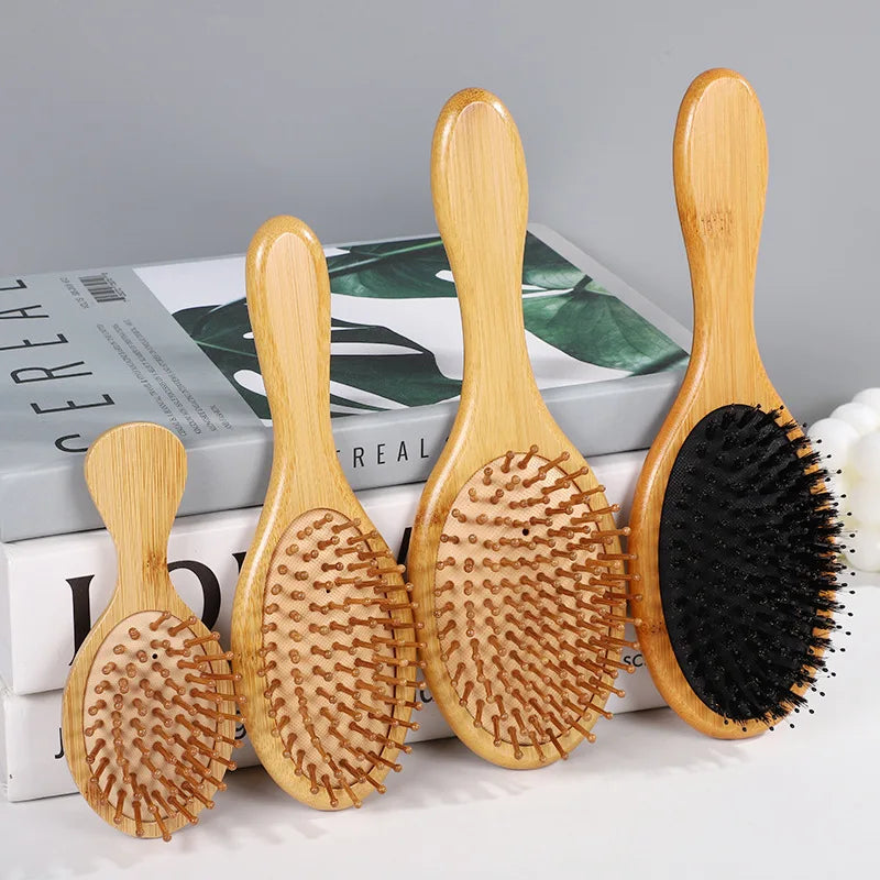 New Sdottor Wooden Bamboo Hair Brush - Air Massage Comb Anti-Static Scalp Care for Healthy Hair