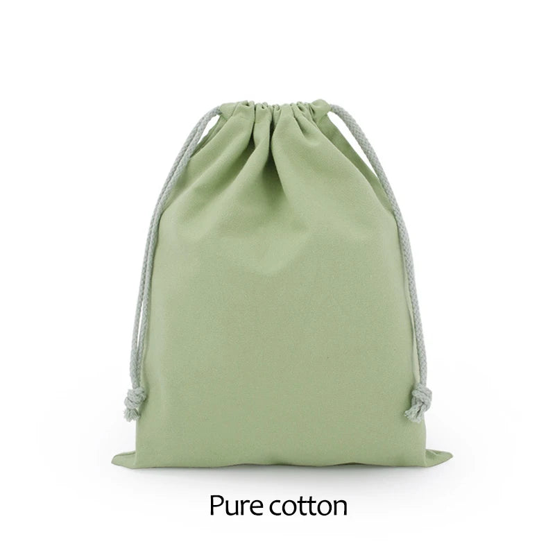 Cotton Drawstring Storage Bag - White Canvas Pouch for Candy, Gifts & Home Organization