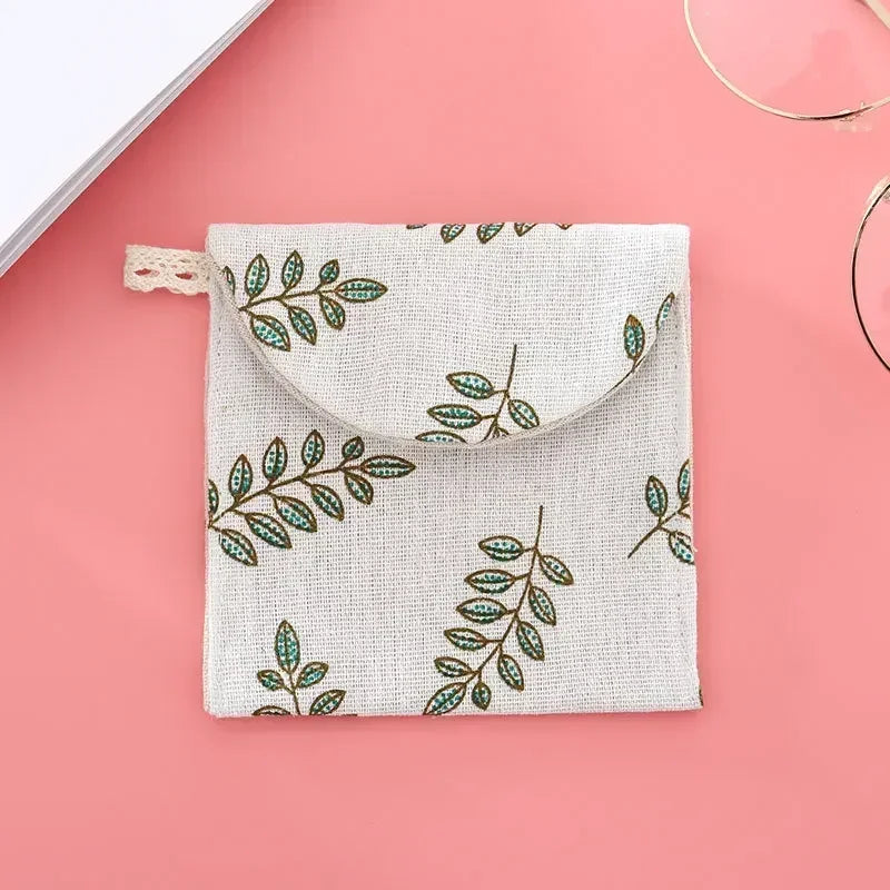 New Sanitary Pad Pouch - Mini Folding Women's Cute Bag for Napkin Storage & Organization (13x13cm)