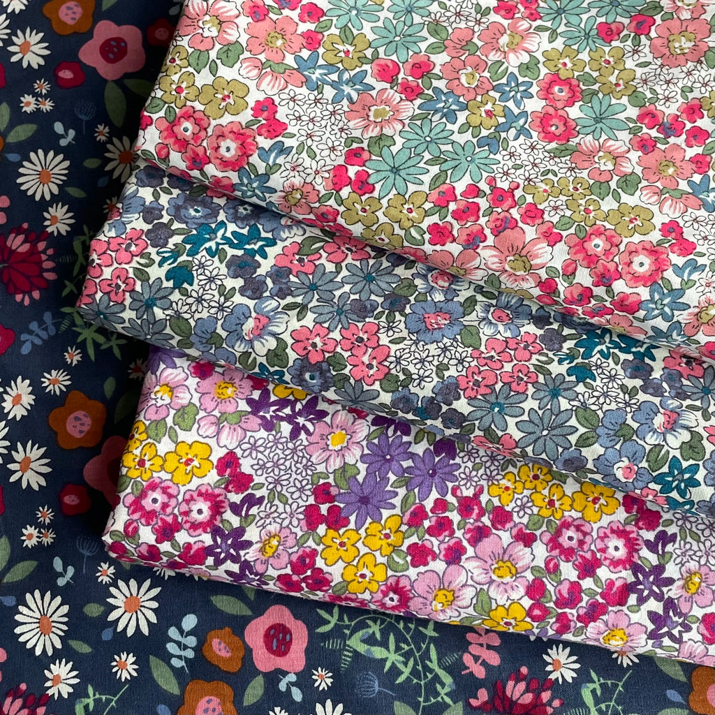 145x50cm New Floral 100% Cotton 40S Liberty Style Fabric - Digital Printing for Sewing Dresses & Kids Designer Handmade Projects
