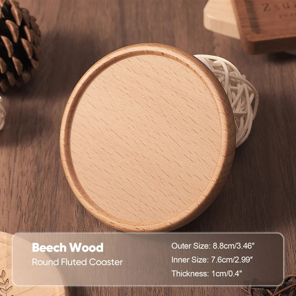Bamboo Base Coaster Set - Simple Creative Cup Holder Round Insulation Pad Tea Display Rack
