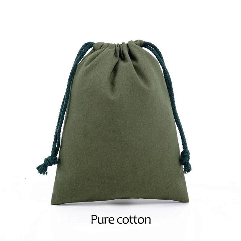 Cotton Drawstring Storage Bag - White Canvas Pouch for Candy, Gifts & Home Organization