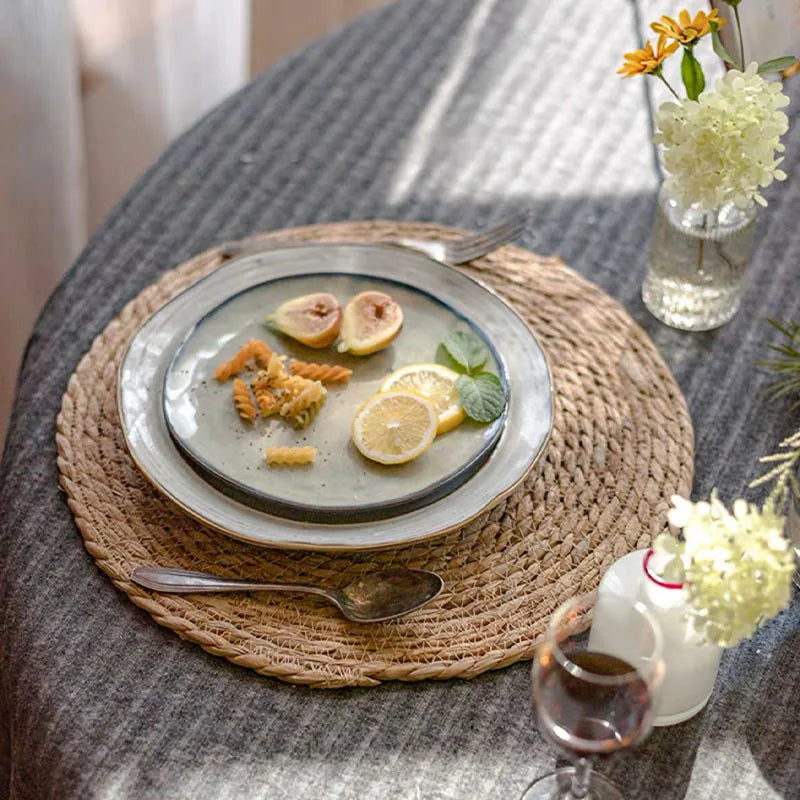 Pot Mats Handwoven Rattan Placemats - Round Heat Insulation Mats for Dining & Home Decor