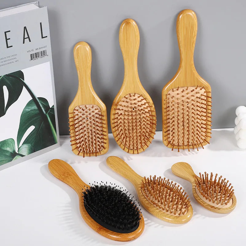 New Sdottor Wooden Bamboo Hair Brush - Air Massage Comb Anti-Static Scalp Care for Healthy Hair