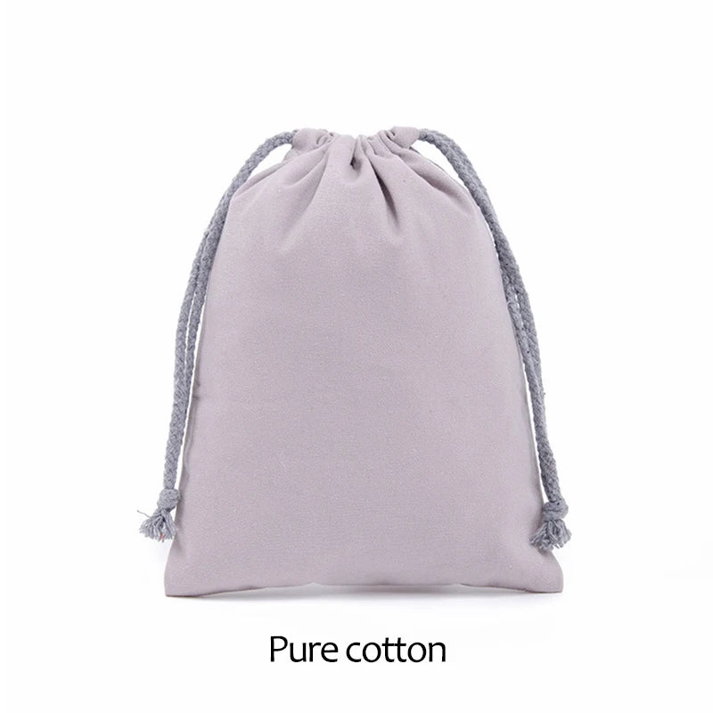 Cotton Drawstring Storage Bag - White Canvas Pouch for Candy, Gifts & Home Organization